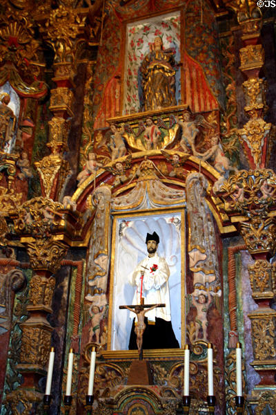 High altar detail of San Xavier del Bac Mission Church. Tucson, AZ.
