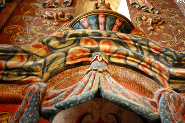 Intricate colorful murals of San Xavier del Bac Mission Church. Tucson, AZ.