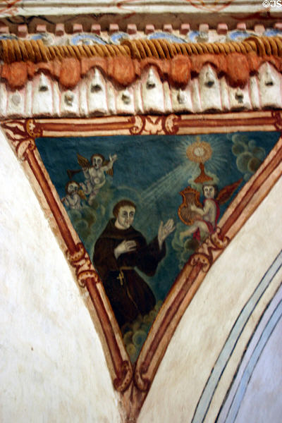 Squinch painting in San Xavier del Bac Mission Church. Tucson, AZ.
