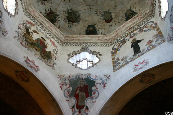 Dome interior of San Xavier del Bac Mission Church. Tucson, AZ.