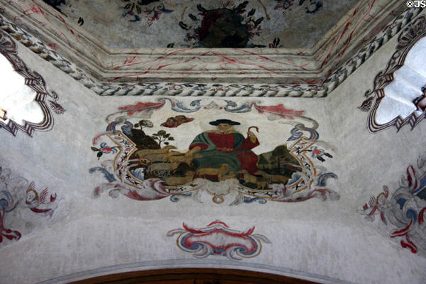 Shepherd & flock mural in San Xavier del Bac Mission Church. Tucson, AZ.