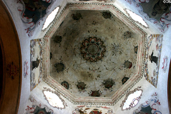 Dome interior in San Xavier del Bac Mission Church. Tucson, AZ.