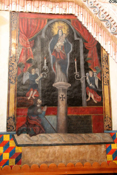 Mural of Virgin & Child at Mission San Xavier del Bac. Tucson, AZ.