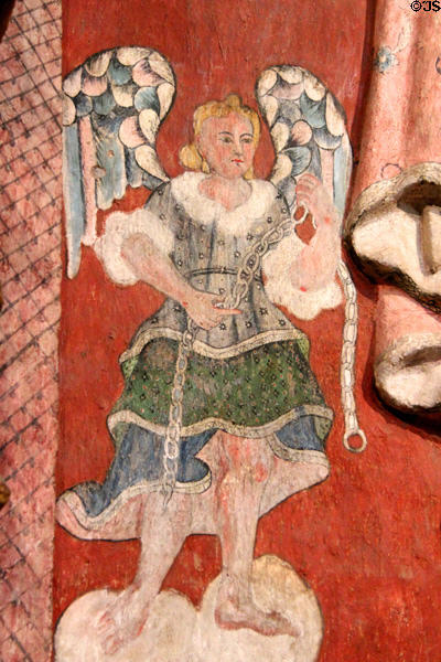 Angel on mural at Mission San Xavier del Bac. Tucson, AZ.