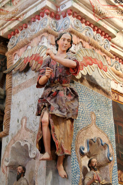 Sculpted angel at Mission San Xavier del Bac. Tucson, AZ.