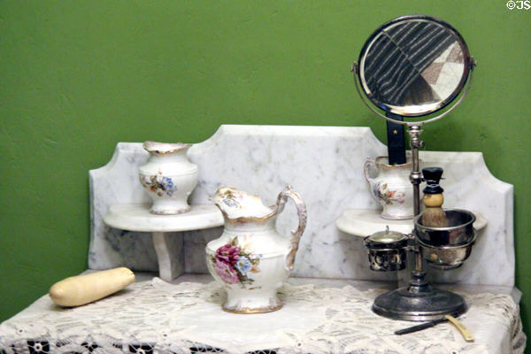 Washstand with pitchers & shaving stand at Arizona History Museum. Tucson, AZ.