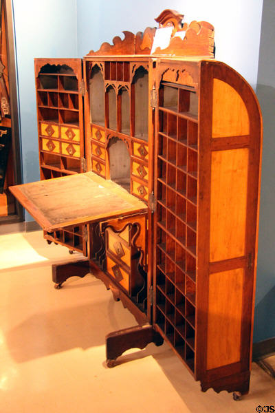 Wooten-style desk rolls on its wheels at Arizona History Museum. Tucson, AZ.