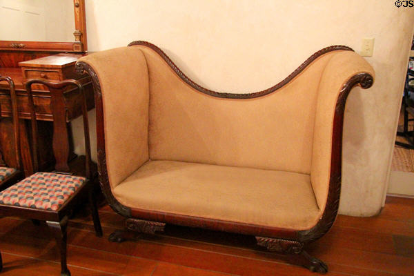 Deep settee with swan-neck ends at Sosa-Carrillo-Frémont House. Tucson, AZ.