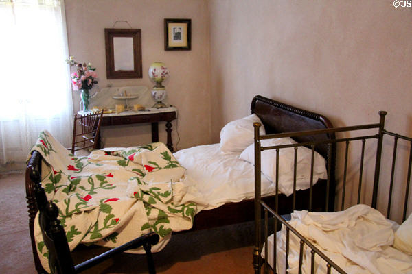 Bed with quilt at Sosa-Carrillo-Frémont House. Tucson, AZ.