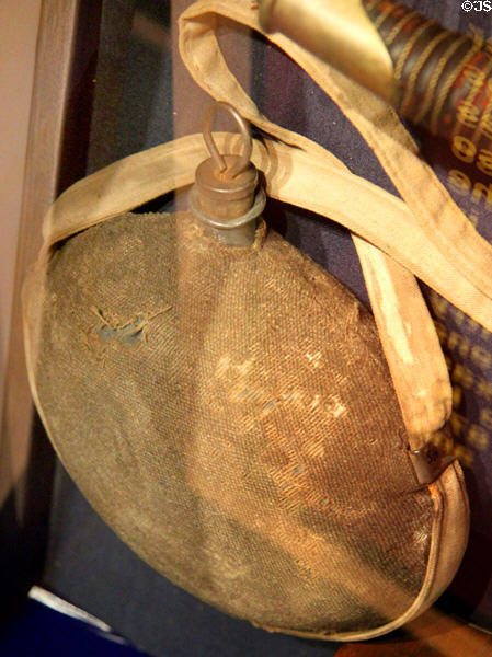 Civil War regulation canteen used by California Volunteers in their Arizona campaign at Arizona Historical Society Museum Downtown. Tucson, AZ.
