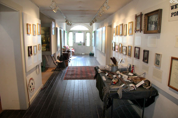 Breezeway hall in reconstructed Fort Lowell officer's house which host museum about U.S. Army posts during Apache Wars. Tucson, AZ.