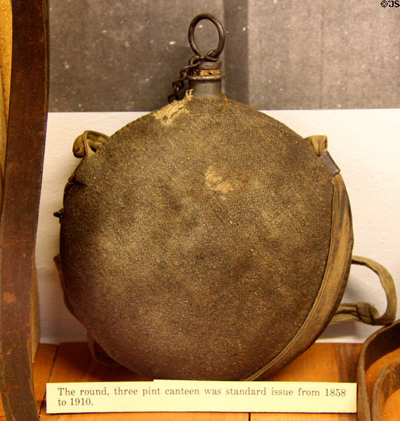 U.S. Army Cavalry three pint canteen (1858-1910) at Fort Lowell Museum. Tucson, AZ.