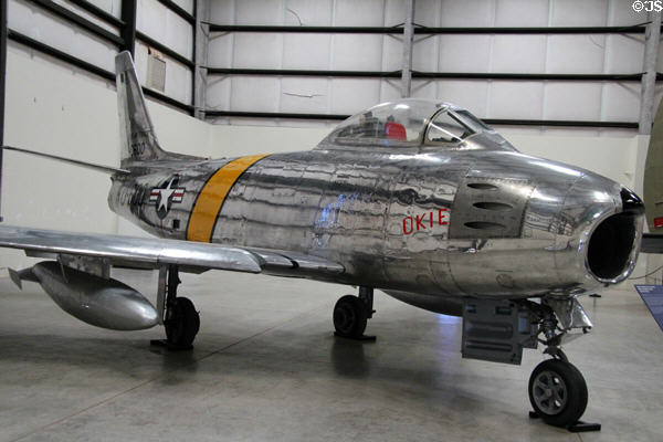 North American Sabre F-86E jet fighter (1947) at Pima Air & Space Museum. Tucson, AZ.
