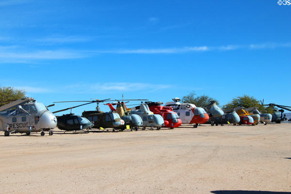 Collection of helicopters at Pima Air Museum. Tucson, AZ.
