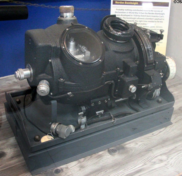 Norden Bombsight of WWII used analog computer at Pima Air Museum. Tucson, AZ.