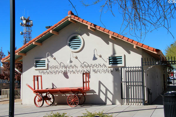 Southern Arizona Transportation Museum building on grounds of Tucson passenger depot. Tucson, AZ.