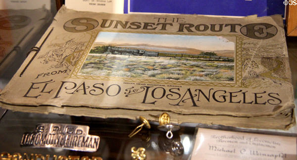 Sunset Route from El Paso to Los Angeles book at Southern Arizona Transportation Museum. Tucson, AZ.