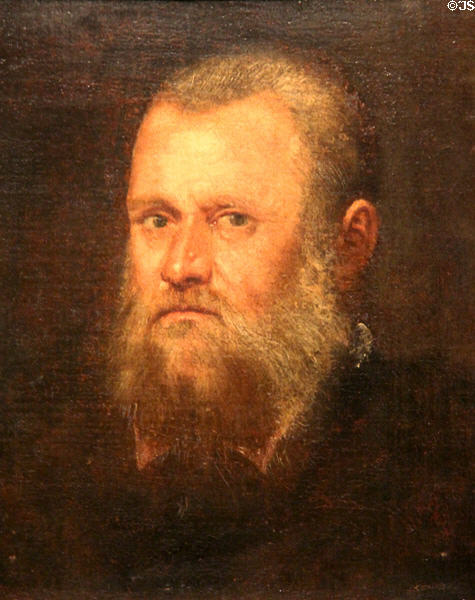 Head of bearded man painting (c1580-90) attrib. Marietta Tintoretto of Venice at University of Arizona Museum of Art. Tucson, AZ.