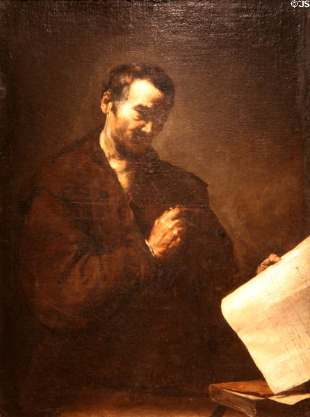 Greek Sage painting (c1630) by Jusepe de Ribera of Spain at University of Arizona Museum of Art. Tucson, AZ.