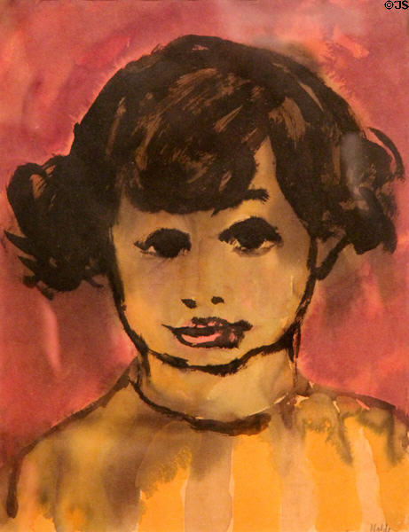 Head of Boy watercolor (1895-1905) by Emil Nolde at University of Arizona Museum of Art. Tucson, AZ.