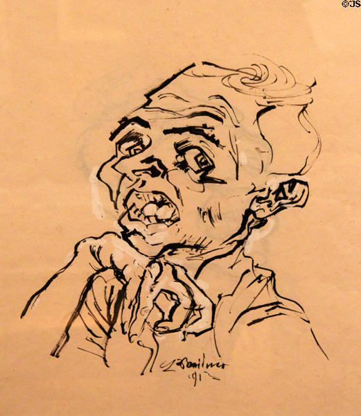 Self portrait (1913) by Ludwig Meidner of Germany at University of Arizona Museum of Art. Tucson, AZ.