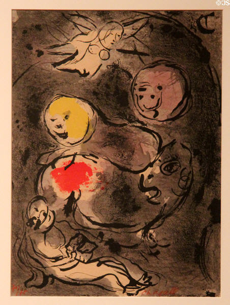 Prophet Daniel in the Lion's Den lithograph (1930) by Marc Chagall at University of Arizona Museum of Art. Tucson, AZ.