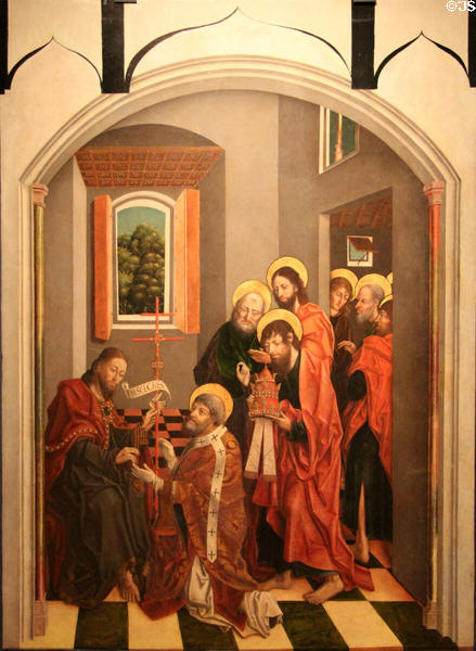 The Charge to Peter painting (1480-8) by Fernando Gallego at University of Arizona Museum of Art. Tucson, AZ.