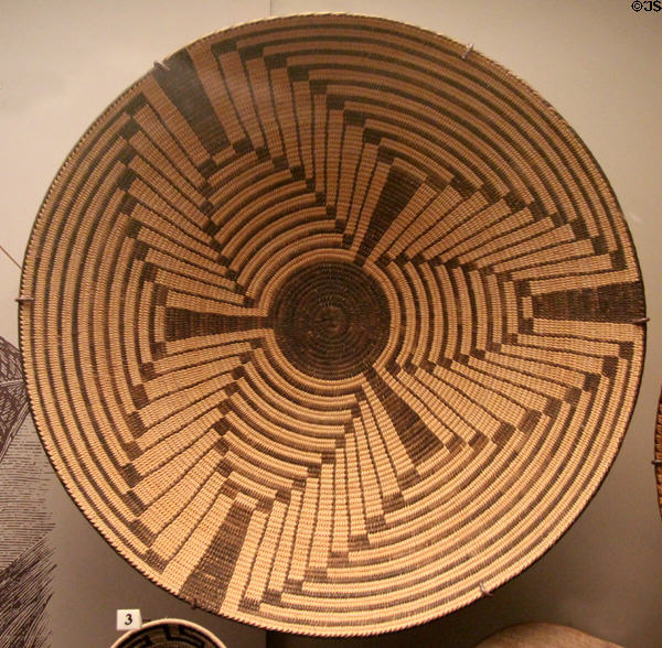 O'odham three-petaled squash blossom native basket (1920-40) at Arizona State Museum. Tucson, AZ.