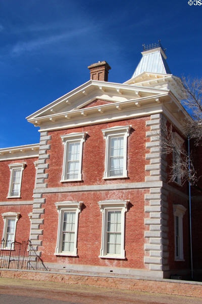 Neoclassical details of Tombstone Courthouse Museum. Tombstone, AZ.