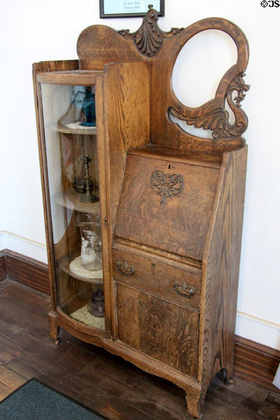 Drop front desk with display case at Tombstone Courthouse Museum. Tombstone, AZ.