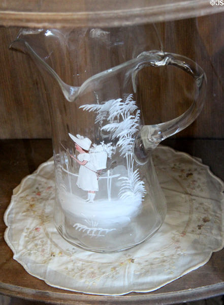 Mary Gregory style pitcher at Tombstone Courthouse Museum. Tombstone, AZ.