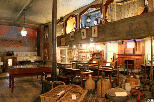 Collection of Tombstone related antiques at Bird Cage Theatre. Tombstone, AZ.