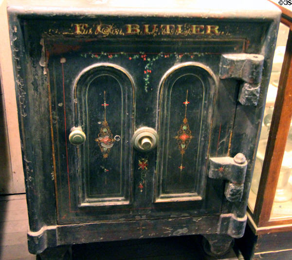 Safe once used by President McKinley brought to Tombstone by his secretary F.C. Butler at Bird Cage Theatre. Tombstone, AZ.