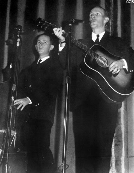 Smother's Brothers concert at University of California Berkeley (1964). CA.
