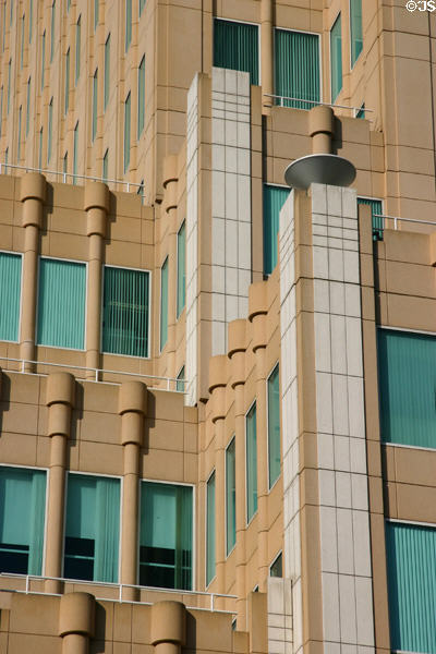 Facade details of US Bank Plaza building. Sacramento, CA.