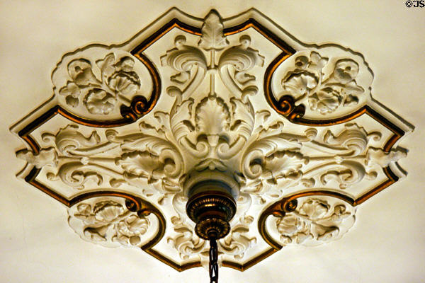 Ceiling plasterwork in California Governor's Mansion. Sacramento, CA.