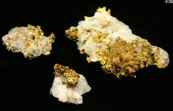 Gold nuggets at Gold Rush History Center. Sacramento, CA.