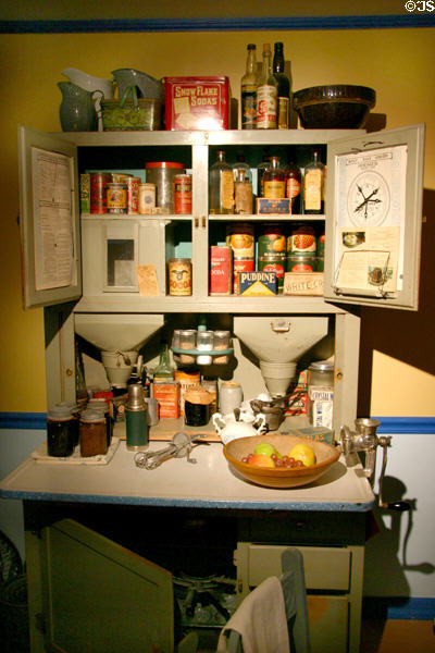 Early California home food storage unit at Gold Rush History Center. Sacramento, CA.