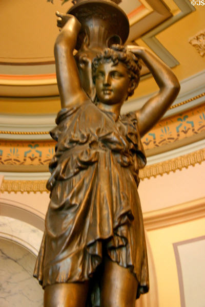 Statue at base of stairway in Crocker Art Museum. Sacramento, CA.
