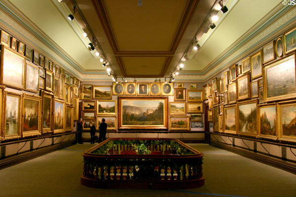 Upstairs gallery of Victorian era painting in Crocker Art Museum. Sacramento, CA.