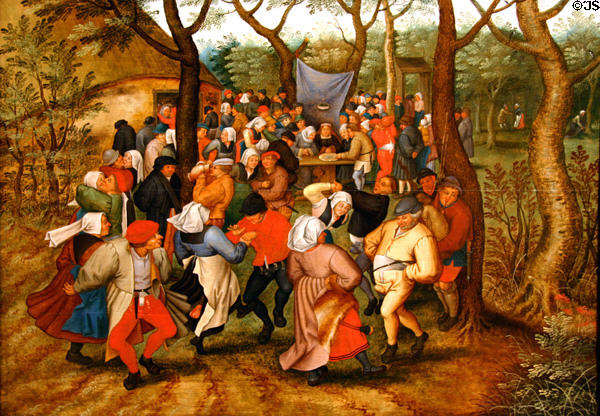 Peasant Wedding Dance (1624) by Pieter Brueghel the Younger at Crocker Art Museum. Sacramento, CA.