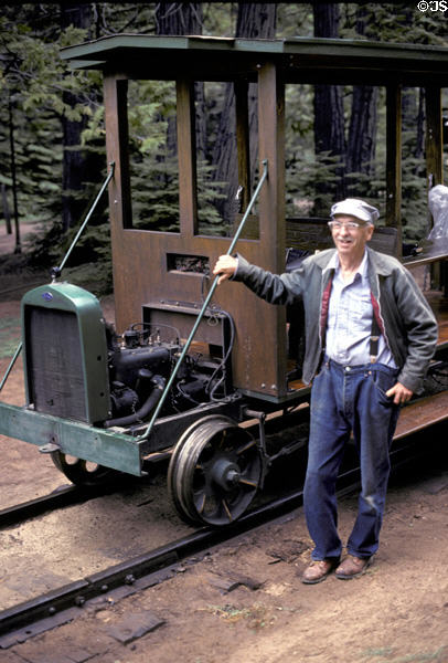Yosemite Mountain-Sugar Pine Railroad rail car based on Ford Model A. Fish Camp, CA.