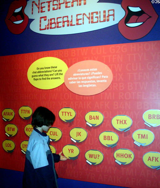 Tech Museum of Innovation Netspeak display & quiz. San Jose, CA.