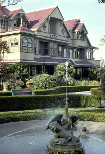 Winchester house (1884-1922) (Winchester Blvd. at Stevens Creek Freeway). San Jose, CA. Style: Eastlake Queen Anne. On National Register.