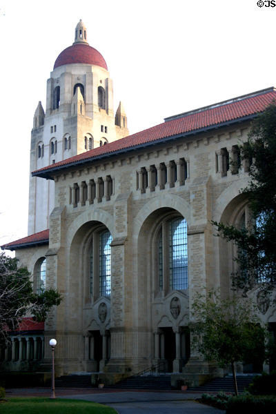 Green Library & Hoover Tower at Stanford University. Palo Alto, CA.