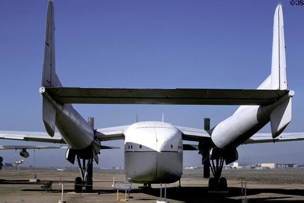 Fairchild C-119G Flying Boxcar (end of WW II) at March Field Air Museum. CA.