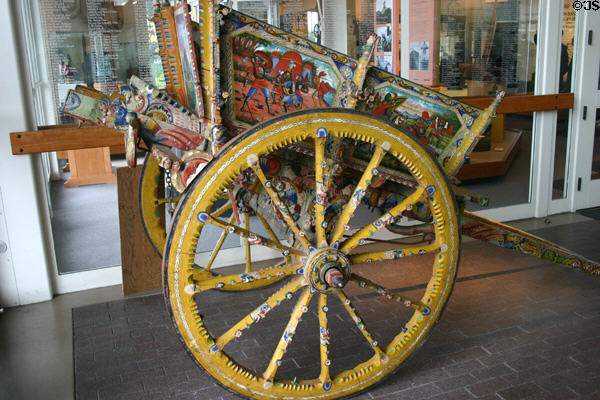 Elaborately painted cart at Maritime Museum. Monterey, CA.
