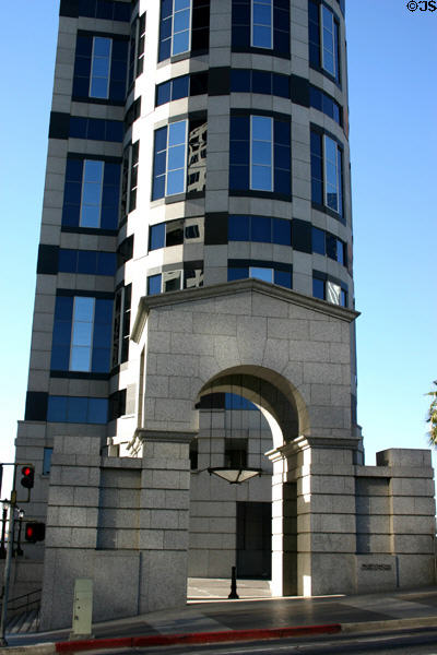 Arched gateway to 1000 Wilshire Building. Los Angeles, CA.