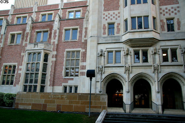 Gothic facade of William G. Kerckhoff Hall. Los Angeles, CA.