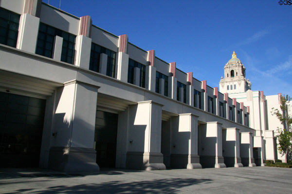 Fire Department bays at Beverly Hills Civic Center. Beverly Hills, CA.